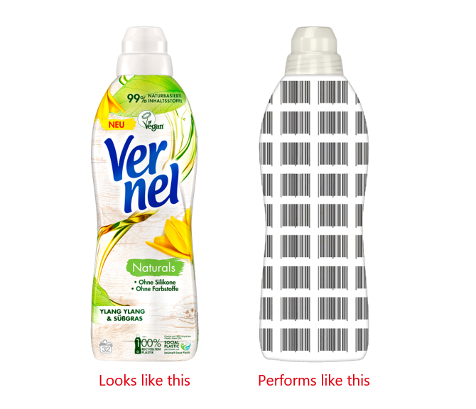  Pilot project for new Vernel product range: Digital watermarks perform like a barcode invisible to the human eye on the packaging.