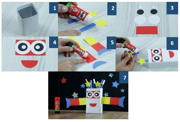 Robô Porta-lápis passo a passo