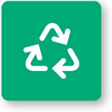 símbolo de reciclagem sobre um fundo verde