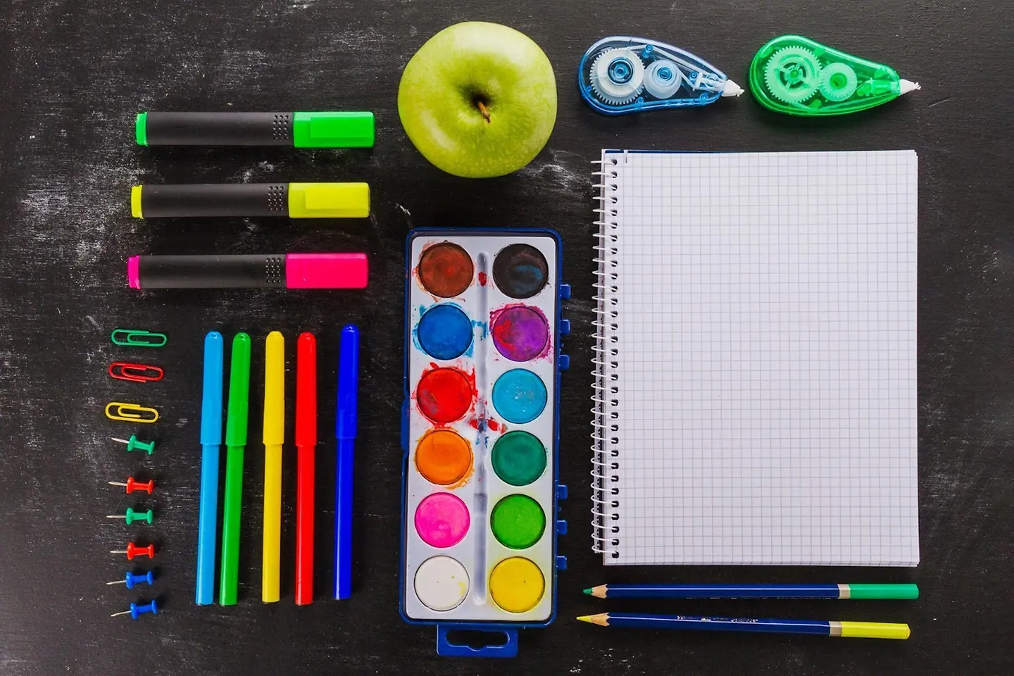 Organização de itens de papelaria