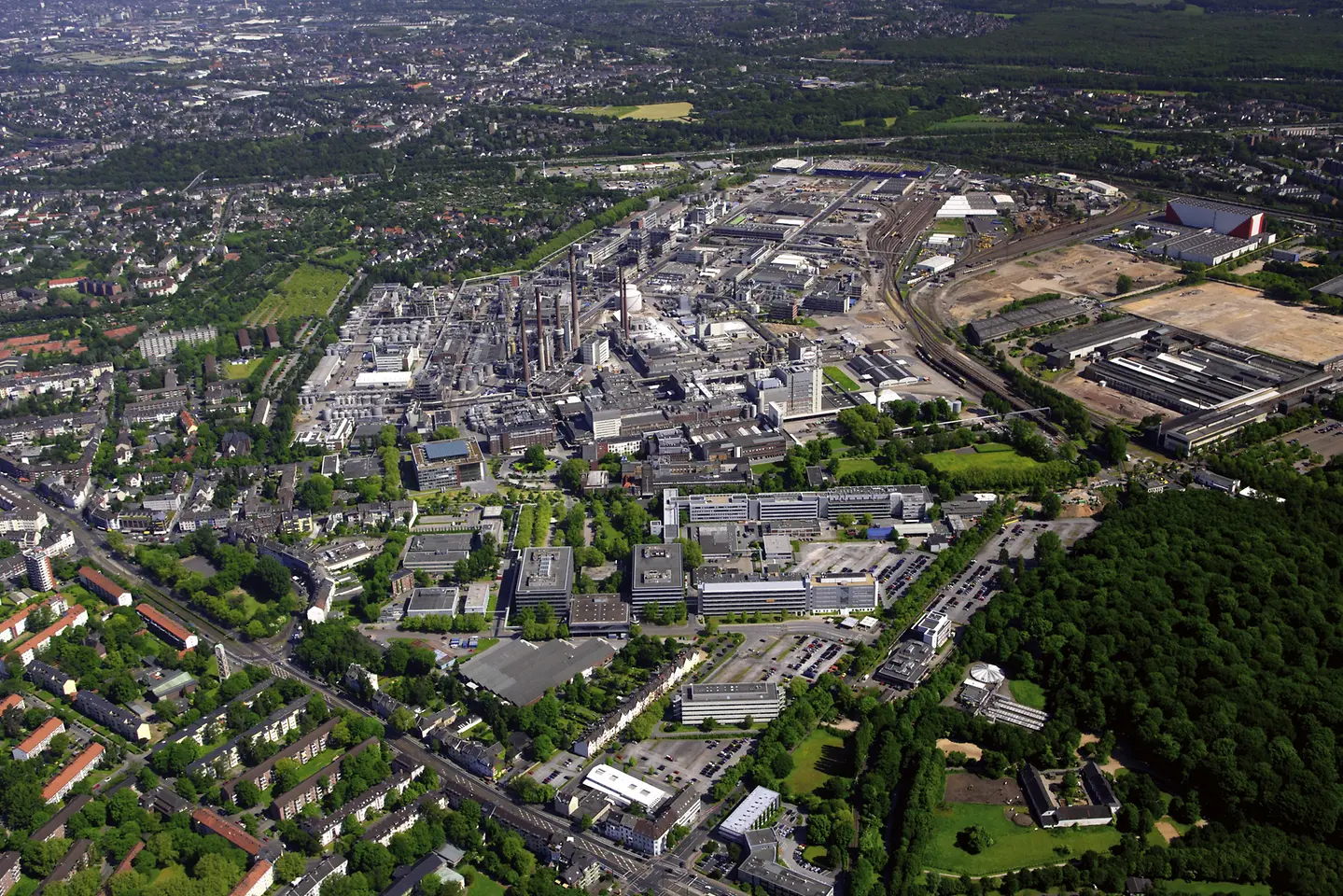 Visão aérea da sede da Henkel em Düsseldorf