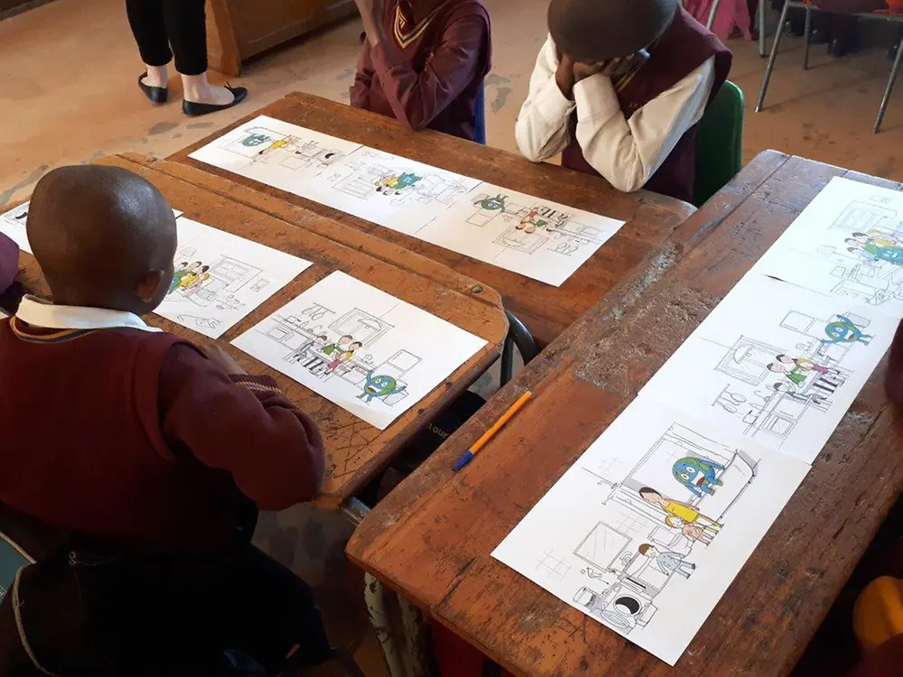 
In September 2018, Henkel employees visited three local schools in South Africa and provided information about sustainability to around 730 children.
